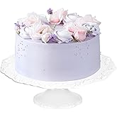 12 Inch Cake Stand for 10 Inch Cakes, Porcelain Wedding Cake Stand for Party, Round Dessert Cake Display Stand Plate - Elegant White Cake Pedestal Stand for Birthday, Baby Shower, Christmas, and Party Display