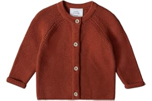 Stellou & friends 100% Cotton Baby Cardigan, Long Sleeve Knit Sweater for Kids, Unisex Tops for Infant, for Children 0-6 Yrs