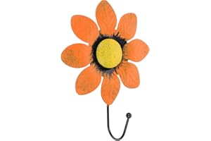 VILLCASE Orange Iron Flower Wall Mounted Hooks for Bathroom Towel and Kitchen Utensils Hanging