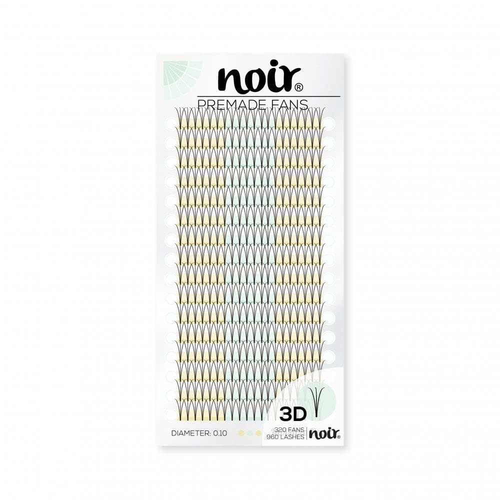 Noir Volume Lashes Pre Made Fan Eyelash Extensions 3D C curl 0.10 13mm Short Stem Russian Lashes