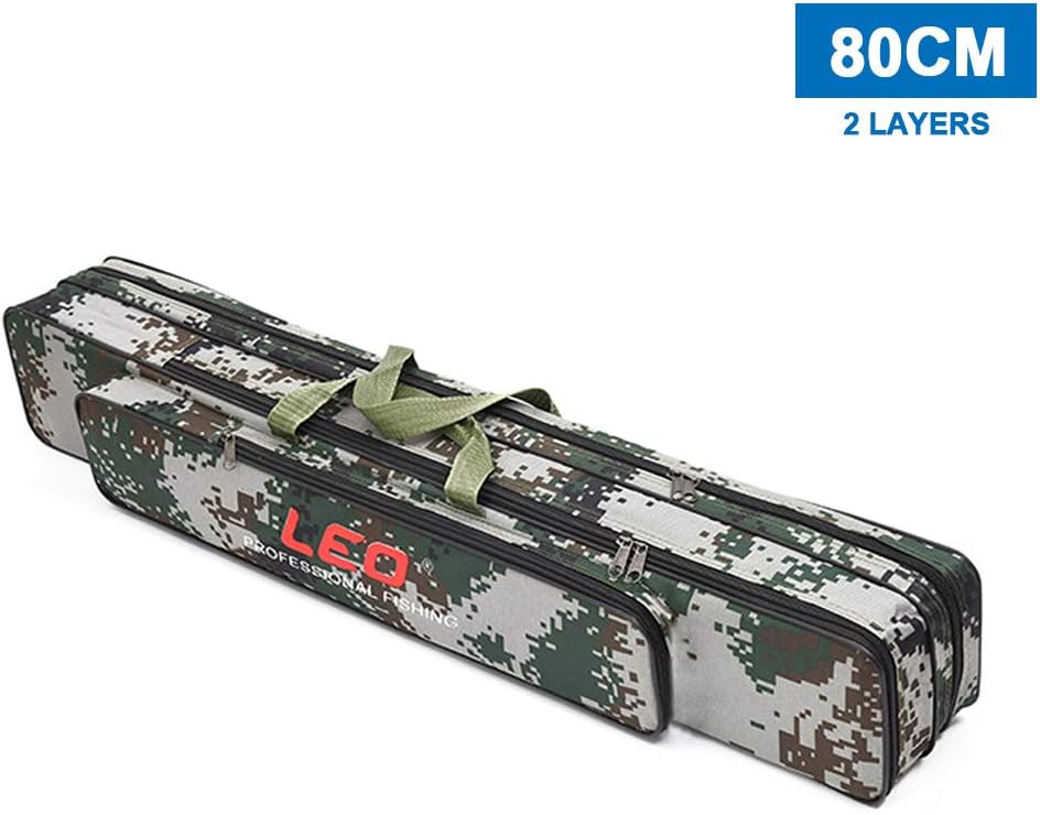 Dbloom Two/Three Layer 80cm / 90cm Fishing Rod Reel Bag Fishing Pole Gear Tackle Tool Carry Case Carrier Travel Bag Storage Bag Organizer Fishing Cover Bag