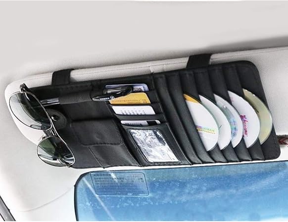Amazon Copeflap サンバイザー 収納 車用 小物入れ ホルダー ケース サンバイザーポケット 収納ホルダー サングラス ブラック ポケット ケース カバー 車 バイク