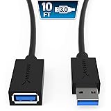 Sabrent Sabrent 22AWG USB 3.0 Extension Cable - A-Male to A-Female [Black] 10 Feet (CB-3010)