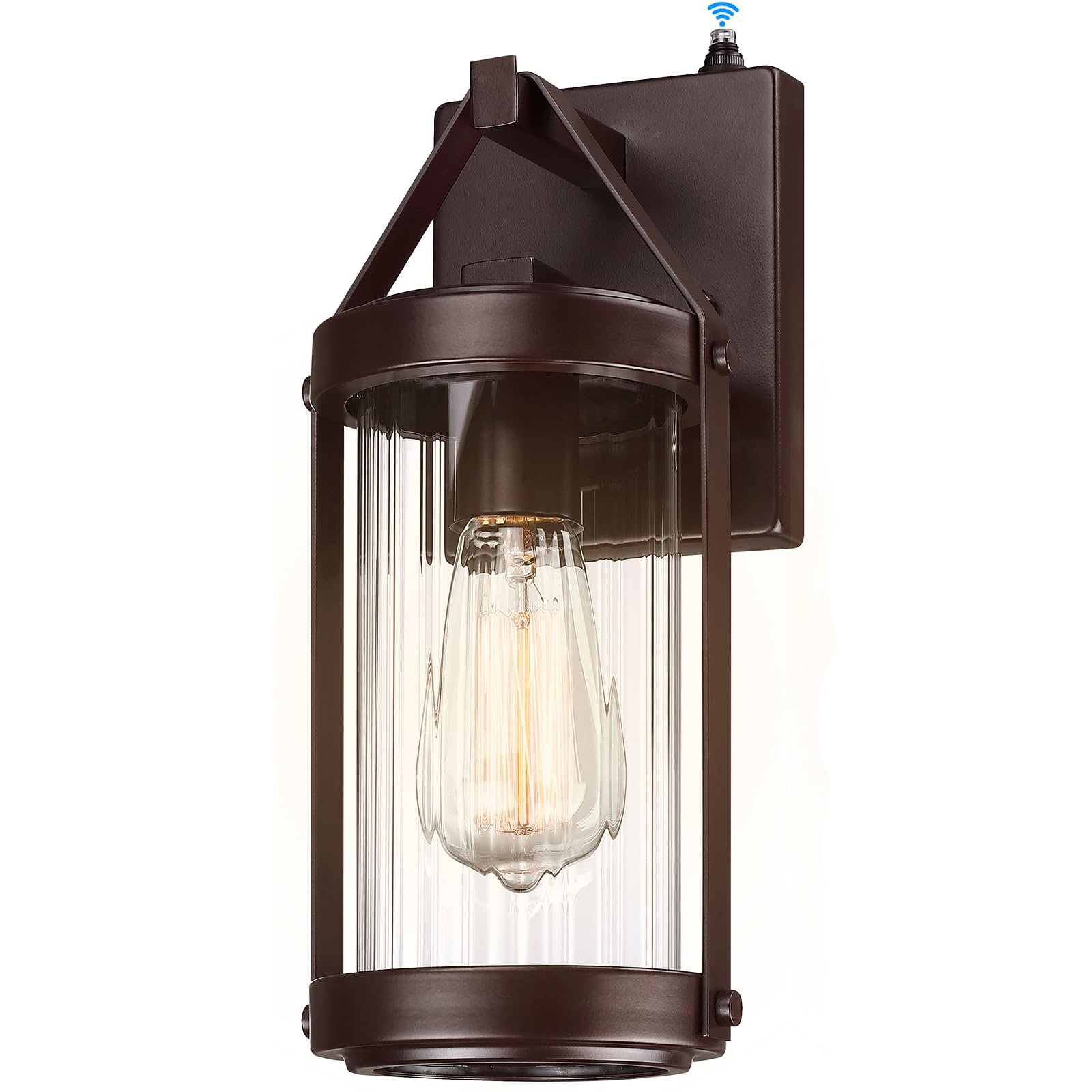 LONEDRUID Dusk to Dawn Sensor Outdoor Wall Sconce Lighting Waterproof Exterior Porch Lantern Rustic Outside Garage Light Fixtures Wall Mount for House Patio Front Door Image