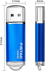 FISTAD 128GB USB 2.0 Flash Drive Memory Stick with Dust Cap - Blue view 2