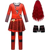 ENQANGE Kids Girls Rise Red Costumes Halloween Princess Musical Outfits Clothes Merch 5-12 Years