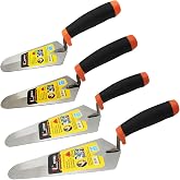 ESreake 4-Pack Gauging Trowel Set, 6" &amp; 7" &amp; 8" &amp; 9" Gauging Trowel Set Pointing Trowel Set with Soft Grip,Masonry Hand Tool for Brickwork, Blockwork, Stonework, Masonry ﻿ (Rounded End)