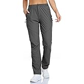 SPOSULEI Womens Summer Lightweight Pants Outdoor Nylon Quick Dry Travel Golf Hiking Sweatpants with Zipper Pockets