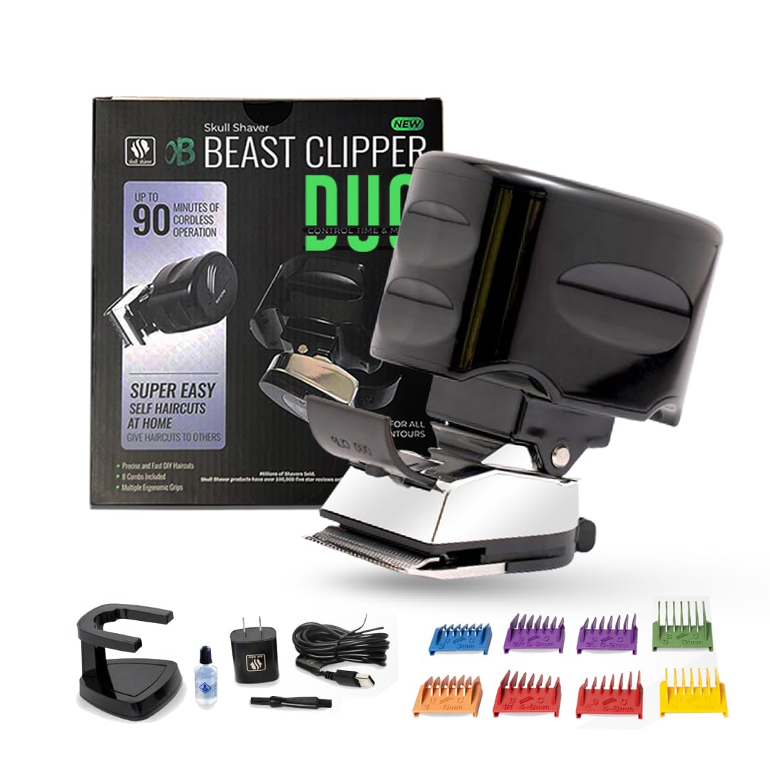 Skull Shaver Beast Clipper Duo - Beard & Hair Grooming Kit for Men - Cordless, Rechargeable Trimmer Gift Set