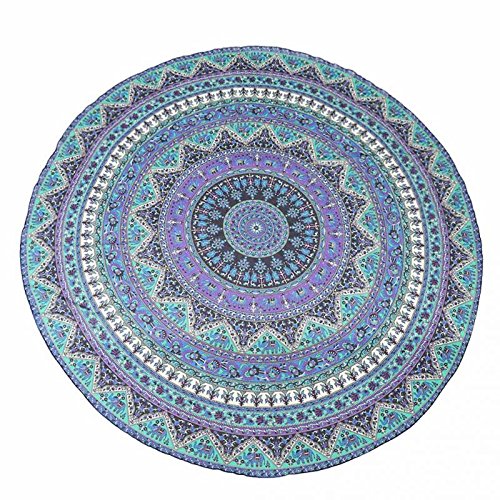 efperfect Indian Elephant Mandala Round Roundie Beach Throw Tapestry Hippy Boho Gypsy Cotton Tablecloth Beach Towel