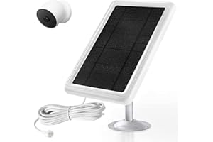 KAKAJUELO Camera Solar Panel Charger Only Compatible with Google Nest Cam Outdoor or Indoor, Battery - 2nd Generation, 6V4.5W Fast Charging, 13Ft Charging Cable