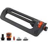 BIGWAVE Turbo Oscillating Water Sprinkler for Yard Covers up to 3,600 sq.ft,19 Nozzles Adjustable Range for Lawn, Garden, Quick Connect Bundle Included, Built-in Spray Jet Cleaning Needle