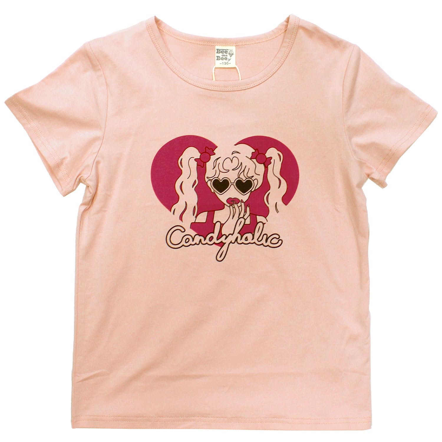 [Bee] ビー 半袖Tシャツ ガールズ 女の子 ボーイズ 男の子 キッズ プリントTシャツ 春 夏 tbb02463 100cm candy×くすみピンク の商品画像