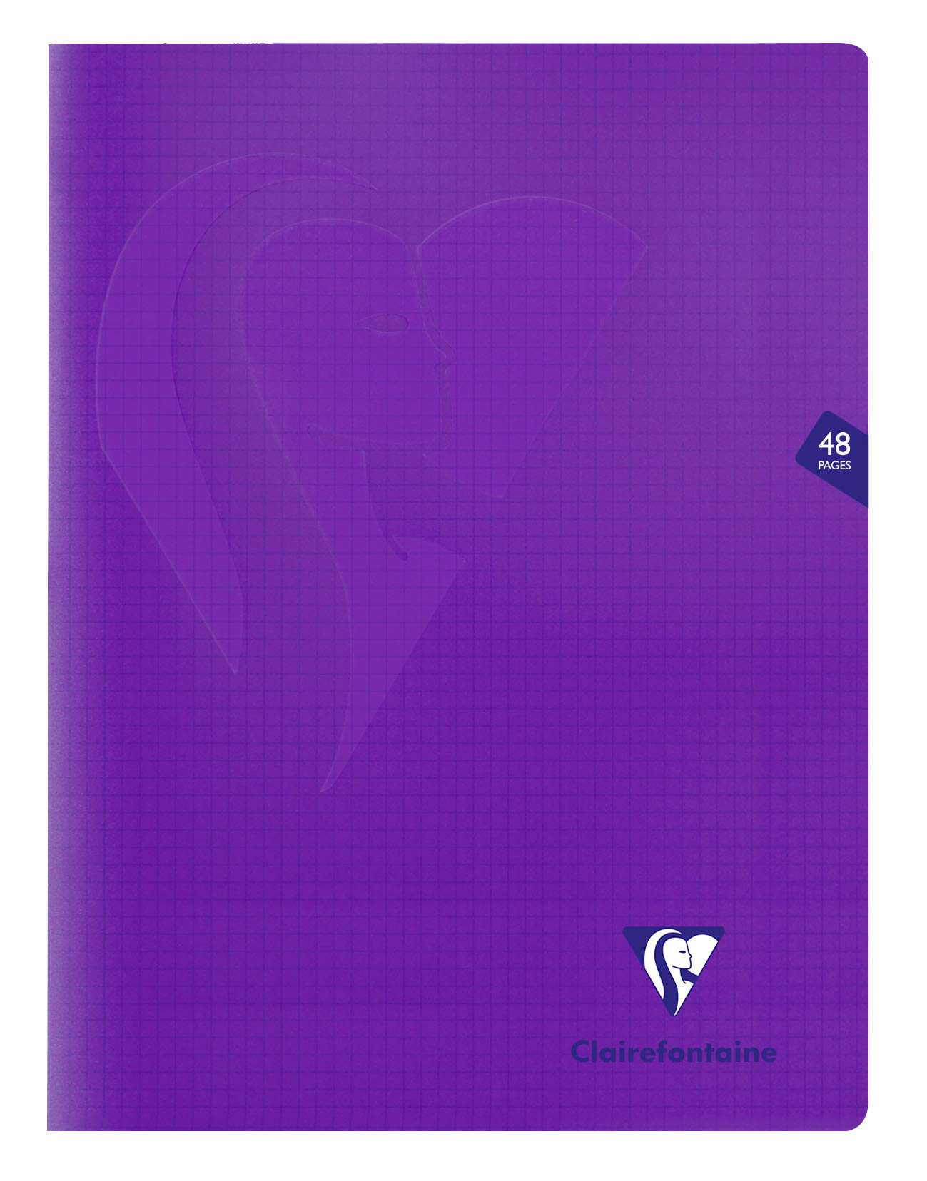 Clairefontaine 373312C - One Set of 10 Mimesys Purple Notebooks - Dimensions: 24 cm x 32 cm - 48 Small Squares Pages - White Paper 90 g - Polypro Cover