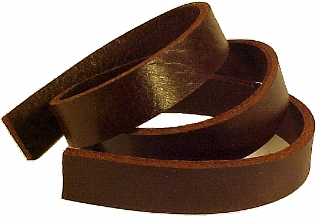 Leatherrush 8-10 Ounce Buffalo Leather Strip Strap Brown 7/8 x 60 Inch