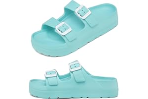 HAIFAGO Womens Platform Sandals with Arch Support, Adjustable Buckle Beach Sandal Woman Comfort Lightweight Ultra Cushion EVA Slides