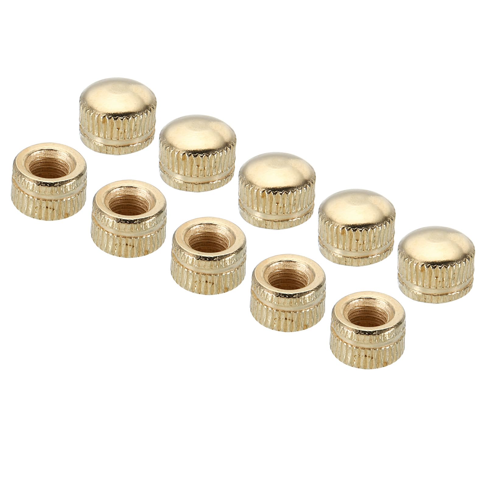Photo 1 of PATIKIL M6x9x11 Cap Nut, 25 Pcs Acorn Nut Screw Knob Cap Insert Bolt Cover Female Thread Knurled Decorative Hardware Fittings Light Fixtures, French Gold