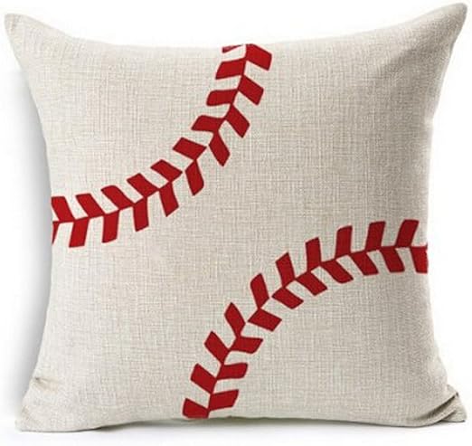 Amazon Com Andreannie Baseball Design Cotton Linen Beige Throw