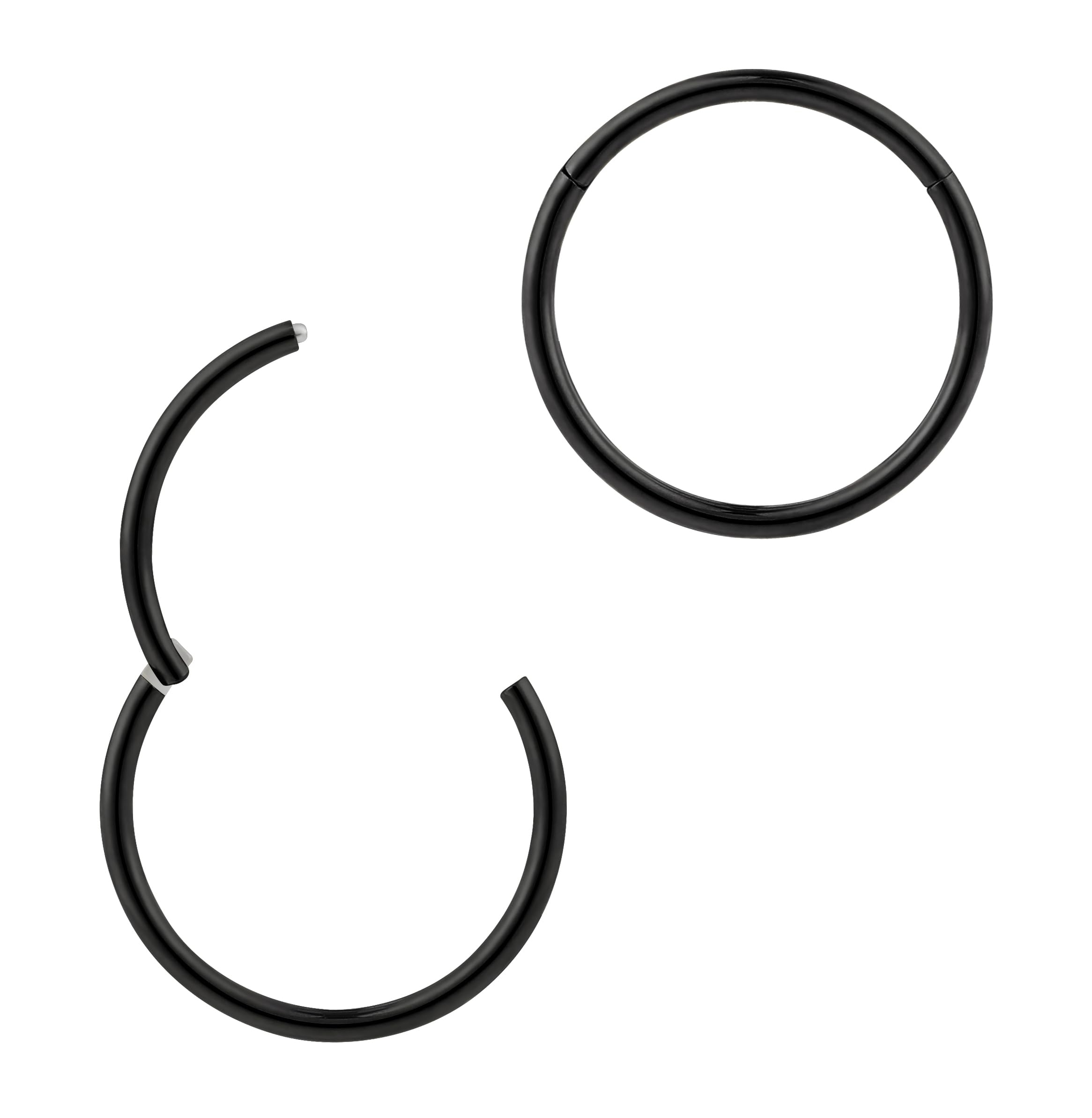 365 SLEEPERS Titanium Implant Grade Nose Rings Septum Jewellery Hinged Segment Ring Body Piercing Hoop Lip Rings Helix Cartilage Rook Earrings Nickel Free Hypoallergenic (18G 12mm)