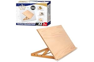 Lucky Crown US Art Adjustable Wood Desk Table -Light Weight, Easel with Strong Support