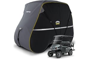 Rosefray Golf Cart Cover Waterproof Innovative 360° Windproof Design, Fits for Club Car, EZgo, Yamaha, and More 2/2+2/4+2 Pas