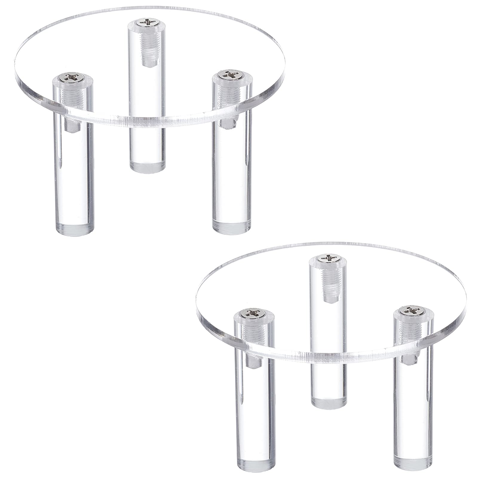 FINGERINSPIRE 2 Sets Clear Acrylic Jewelry Display Base Rings Holder Round Base Jewelry Organizer Decorative Display Pedestals Figure Models Jewelry Display Stands for Rings Earrings