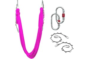 ZEALTOP Active Silk Aerial Yoga Hammock 5.5 yards Premium Aerial Silk Fabric Yoga Swing for Antigravity Yoga Inversion Include Daisy Chain Carabiner and Pose Guide
