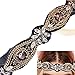 Sanwood Elegant Luxury Boho Handmade Crystal Rhinestone Jewelry Beads Bridal Wedding Evening Pageants Proms Birthday Christmas Gift Headband (Black)