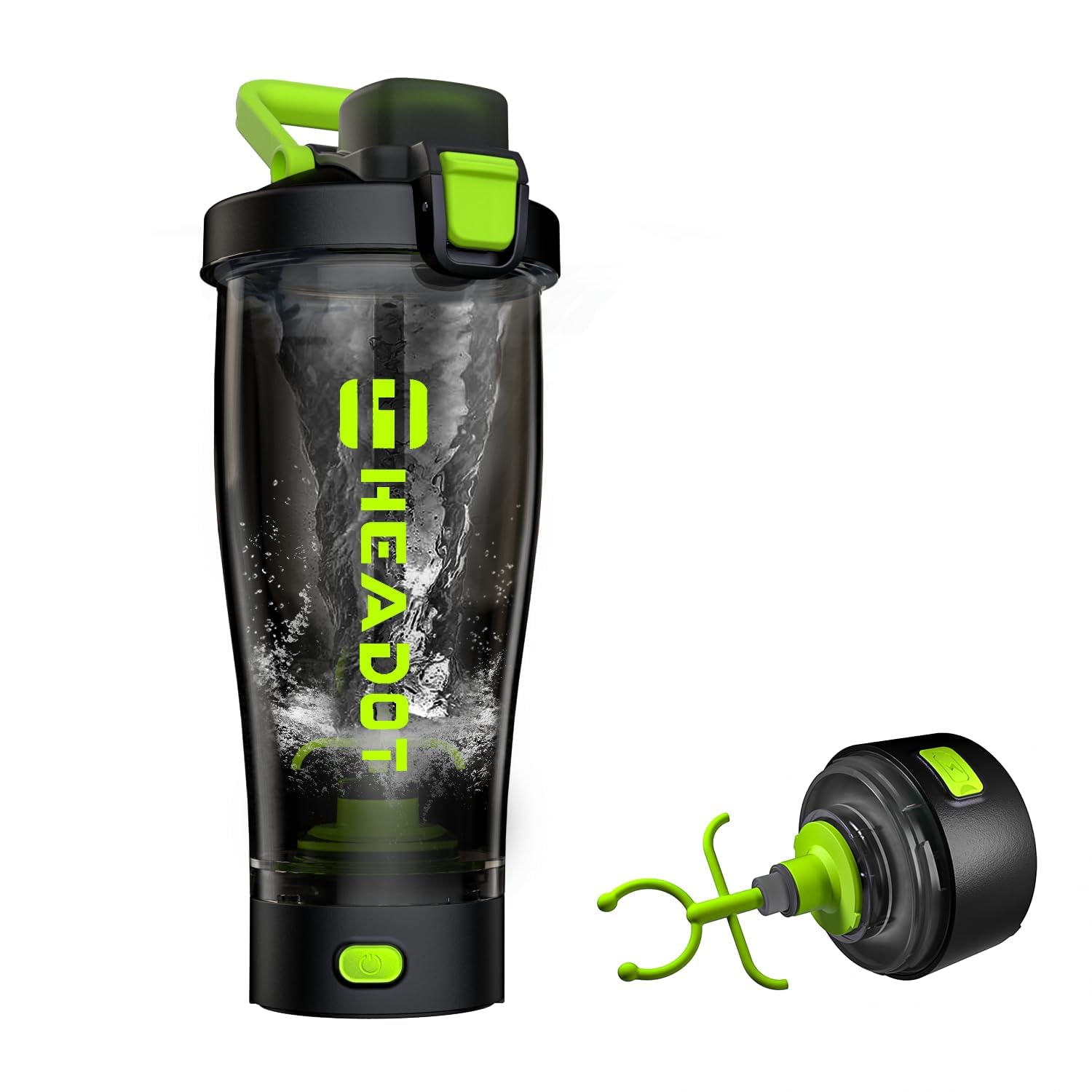 HeaDot Electric Protein Shaker Bottle,Shakers Cups for Protein Shakes and Meal Replacement Shakes, 24 Oz Echargeable Type-C Blender Bottles