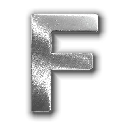 Individueller Metall-Buchstabe “F” aus gebürstetem Edelstahl – Höhe 4cm – Hausnummer, Zimmerbeschriftung, Bürobeschriftung, T
