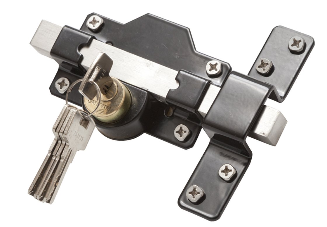 Gatemate 149 0186 Door lock, with long latch, for garden doors / gates, 50 mm