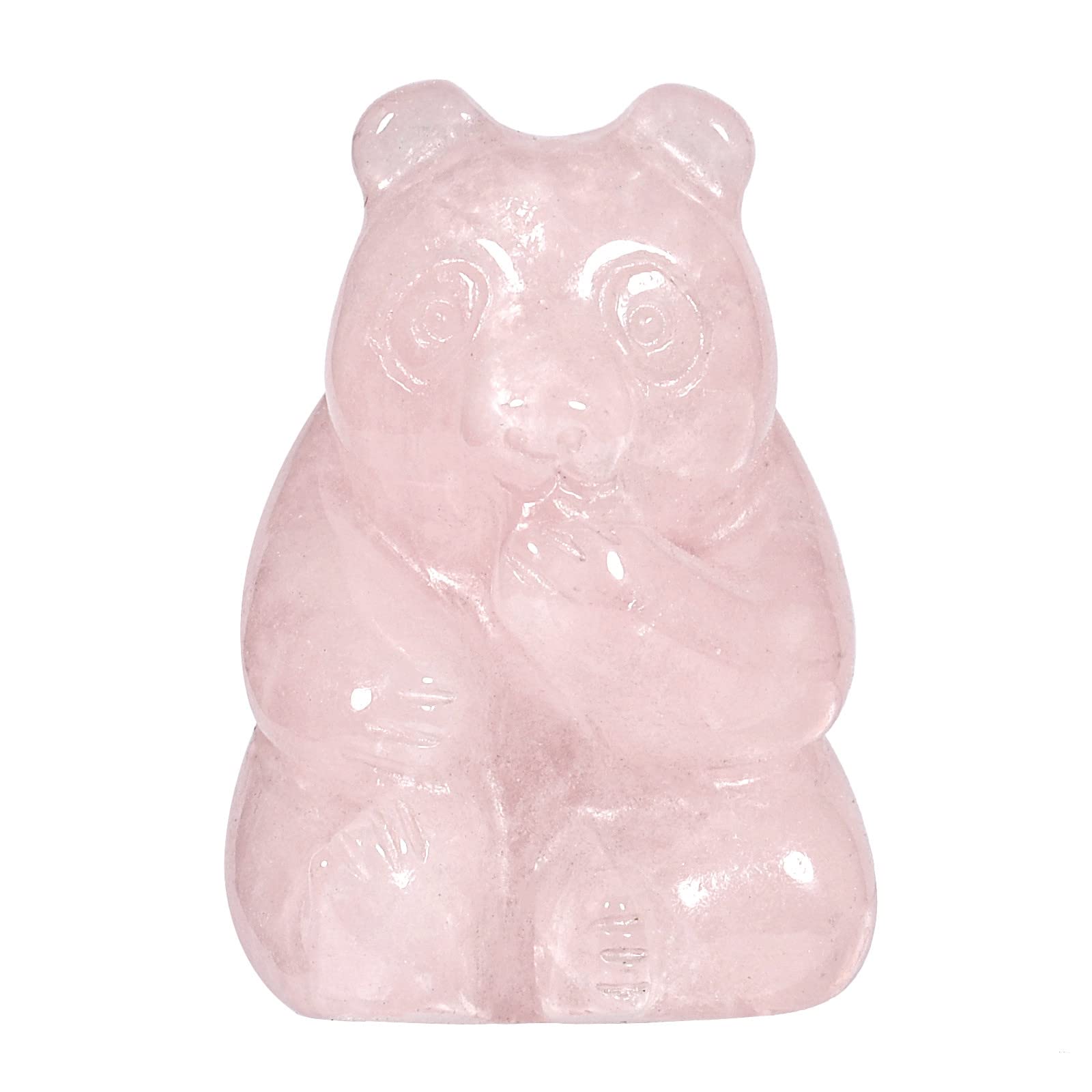 mookaitedecor Rose Quartz Mini Carved Stone Bear Figurine, Healing Crystal Animal Statue Sculpture Ornament for Home Office Bonsai Meditation, Height 1.06-1.25”
