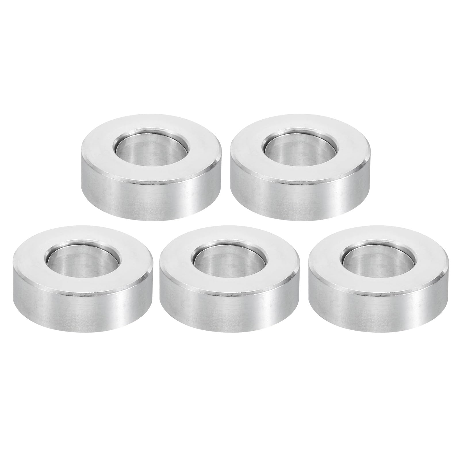 PATIKIL M12 Aluminum Spacers, 5 Pcs Metal Spacer Aluminum 12.5mm ID x 24mm OD x 8mm L Aluminum Spacer Screw Standoff Round for 1/2inch or M12 Screw Bolts