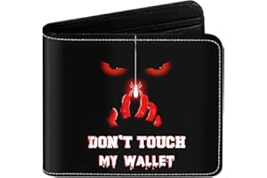 EXXBYELI Teen Boys Cool Wallet Funny Leather Wallets Credit Id Card Cash Holder Black Rfid Blocking Zipper Cute Kawaii Aesthetic Wallets With Coin Pocket Id Window For Teen Boy Male Youth Guys Men Teenager