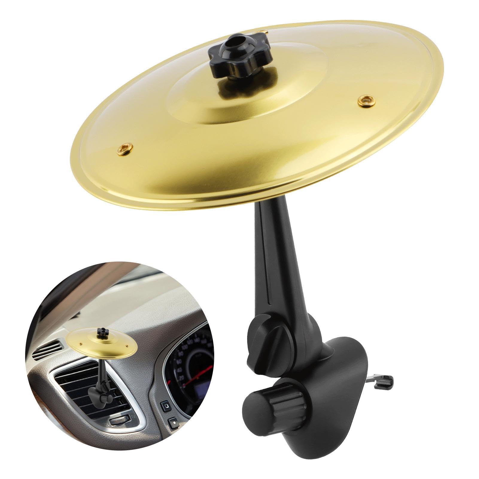Photo 1 of Car Cymbal Air Vent, Mini Drum Cymbal for Dashboards, Fun Musical Car Accessory for Road Trips Music Lovers, Easy Clip on Crash Cymbals for All Vehicles(COLOR:Gold)