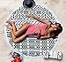 greforest Clearance！Cotton Thick Round Beach Towel Ultra Thick Circle Towel with Tassels Heat Insulation Circle Towels for Beach Leisure, Swimming, Bathing, Picnic/Yoga Mat (White & Black)