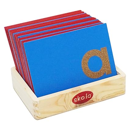 Skola Toys Sandpaper Letters Tracing Lower Case Alphabets Small Print Alphabets Wooden Educational Language Learning Toy For 2 To 4 Year Old
