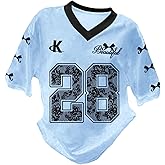 RoseSeek Girl's Oversized Tshirts Number Graphic Jersey Shirts V Neck Short Sleeve Sports Tee Tops Streetwear