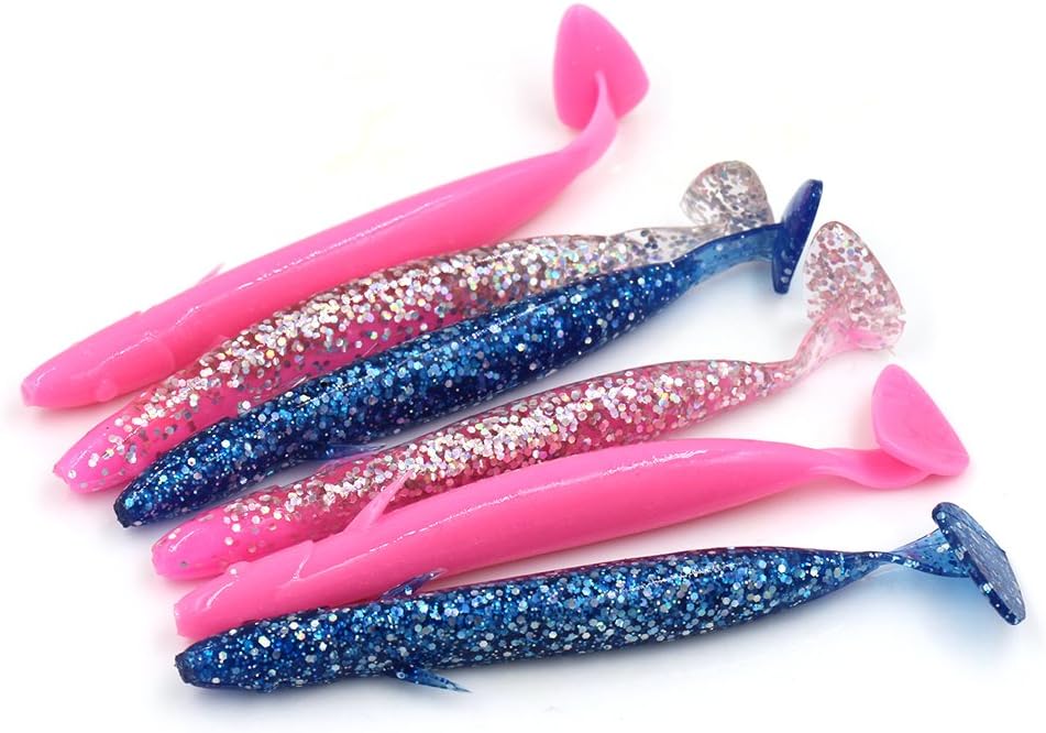 BlueSardine 6PCS 11.5CM 9G Soft Bait Fishing Lures Soft Lures T Style Sea Fishing Tackle