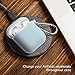 Airpods Case, GMYLE Silicone Protective Shockproof Airpods Earbuds Case Cover Skin with Keychain, Women Girls Cute, Compatible for Apple AirPods 2 & 1 - Light Aqua Blue [Front LED Visible]