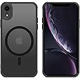 PinLiSheng Magnetic for iPhone XR Case,Compatible with MagSafe,Military Grade Drop Tested,Shockproof Matte Translucent Hard Back Slim Protective Case.Black Magnetic Circle.