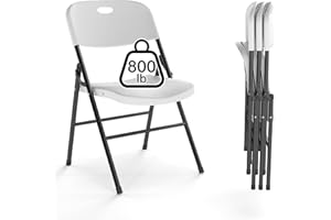 Winlice 4 Pack Folding Chair, 800 Weight Limit Heavy Duty Plastic Folding Chair Portable Seating for Indoor Outdoor Events, W