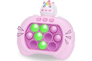 AFLUODN Fast Pop Game Light Up Fidget Toy for Kids Adults, Electric Handheld Game Quick Push Sensory Toys Puzzle Game Machine, Stress Relief Party Favors Birthday Pop Game Gift for Boys Girls
