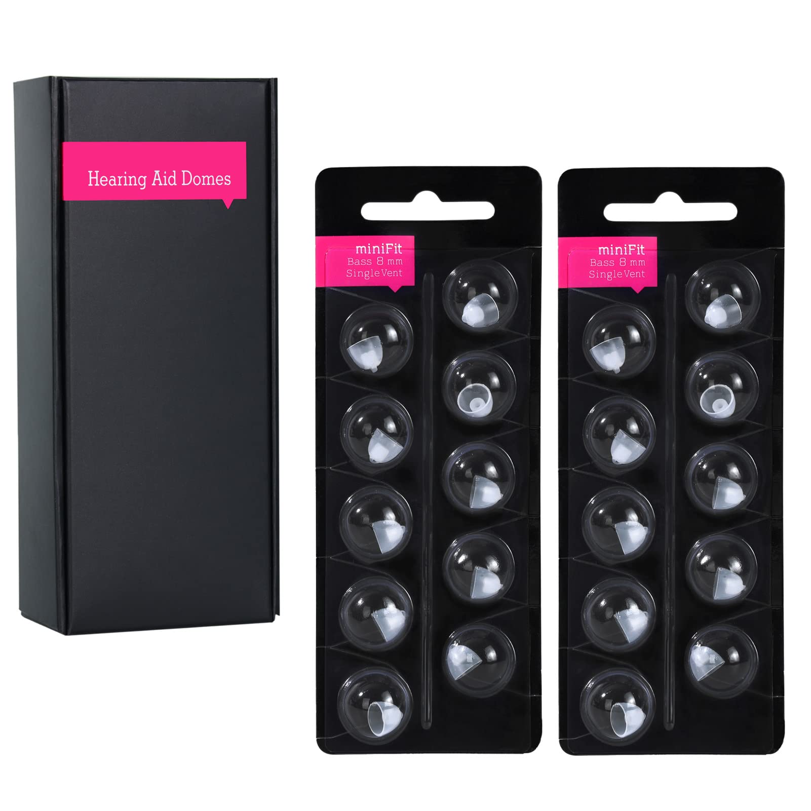 Hearing Aid Domes for Oticon Replacements,Oticon Minifit Single Vent Bass Domes (8 mm/2 Pack),Universal Domes for Oticon Hearing Aid Supplies (8MM Single Vent) …