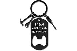 MAIBAOTA Keychain Gifts for Dad Grandpa Uncle Father's Day Birthday Gift If Dad Grandpa Uncle Can't Fix It No One Can