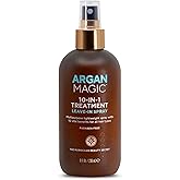 Argan Magic 10 in 1 Hair Treatment & Stylizing Multipurpose Leave in Spray for all Hair Types | Made in USA | Paraben Free | Cruelty Free (8 oz)