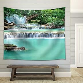 Wooden Gavel on Book with Golden Scale on Table - Fabric Wall Tapestry Home Decor - 51x60 inches