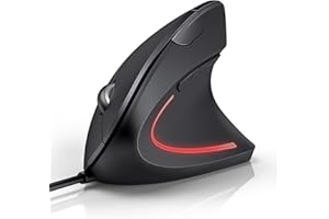 TECKNET Wired Mouse, 6400 DPI Ergonomic Mouse 6 Buttons Silent Mouse 4 Adjustable DPI Vertical Mouse Compatible with Windows/