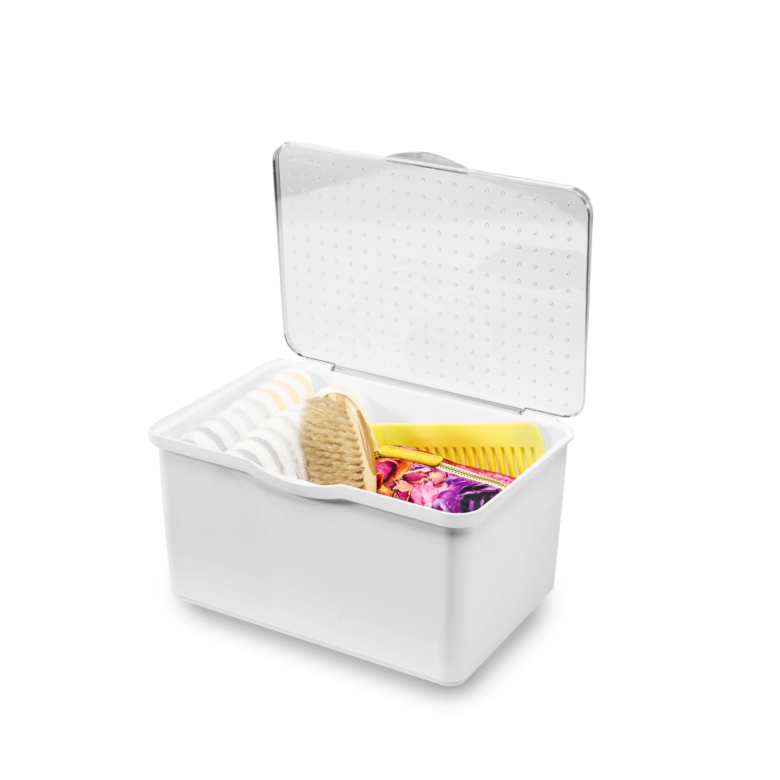 madesmart Stacking Lid Bin, Medium, White
