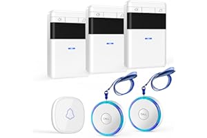 METAK 3 Pack Wireless Caregiver Pager Panic SOS Call Button with Receiver for Elderly/Patient/Child, 500+ ft Range Attention Pager Alarm Nurse Calling Alert Patient Help Button for Home/Personal